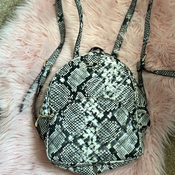 Aldo Faux Snake Skin Backpack Purse main image 9